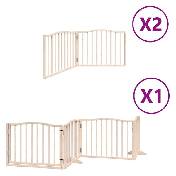 vidaXL Hundeport sammenleggbar 8 paneler 640 cm poppeltre