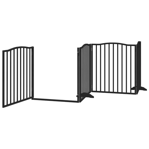 vidaXL Hundeport sammenleggbar 8 paneler svart 640 cm poppeltre