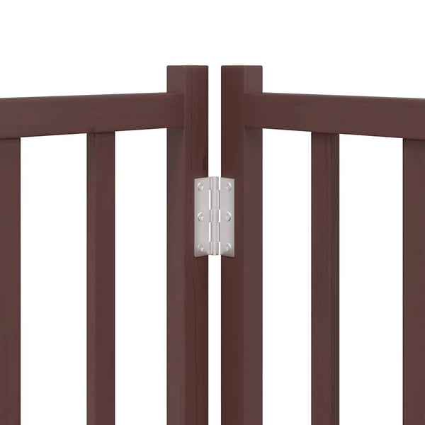 vidaXL Hundeport sammenleggbar 12 paneler brun 600 cm poppeltre