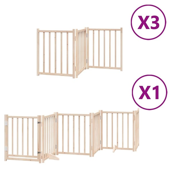 vidaXL Hundeport sammenleggbar 15 paneler 750 cm poppeltre