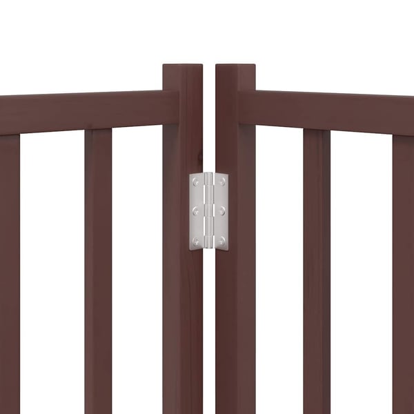 vidaXL Hundeport sammenleggbar 12 paneler brun 600 cm poppeltre