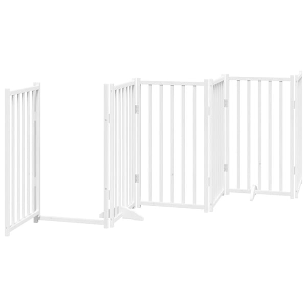 vidaXL Hundeport sammenleggbar 15 paneler hvit 750 cm poppeltre