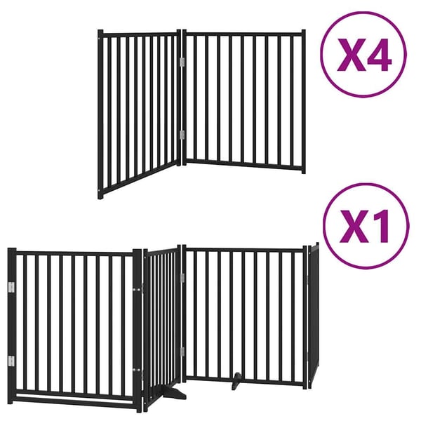 vidaXL Hundeport sammenleggbar 12 paneler svart 960 cm poppeltre