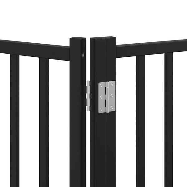 vidaXL Hundeport sammenleggbar 9 paneler svart 450 cm poppeltre