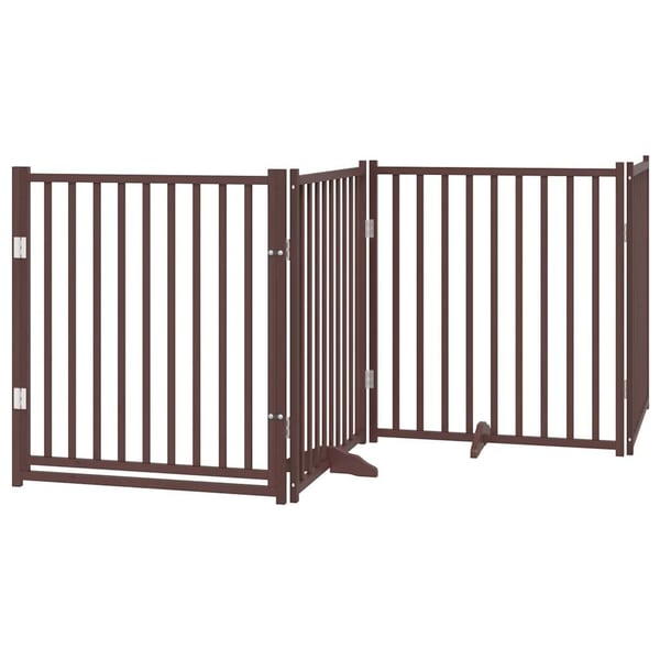 vidaXL Hundeport sammenleggbar 8 paneler brun 640 cm poppeltre