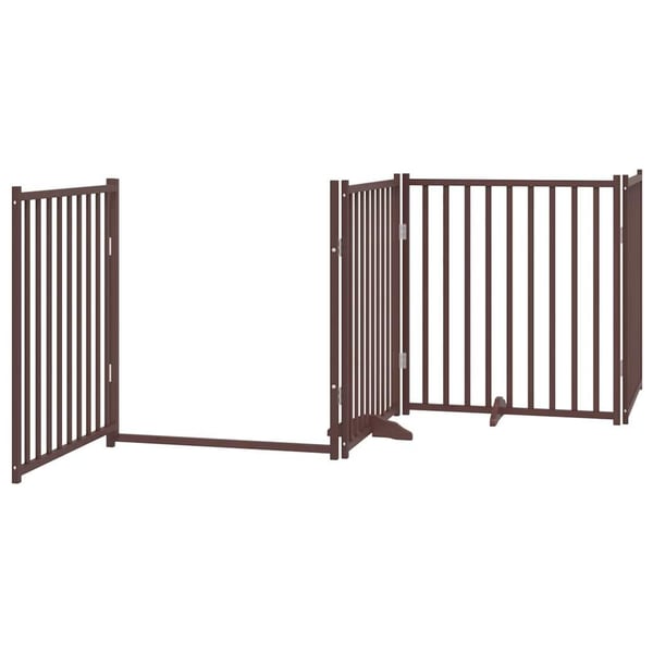 vidaXL Hundeport sammenleggbar 8 paneler brun 640 cm poppeltre