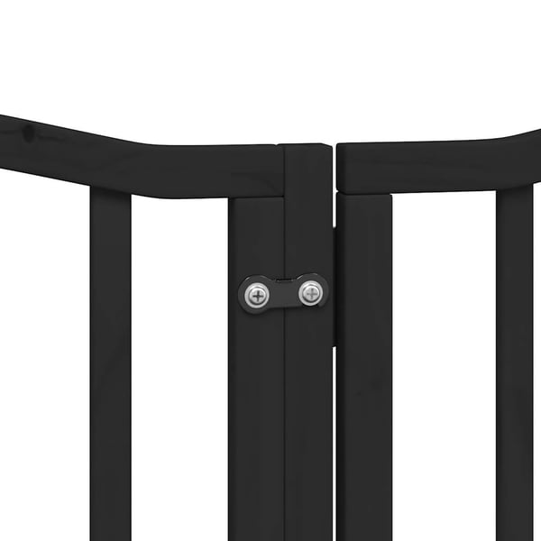 vidaXL hundelåge med dør 12 paneler 600 cm foldbar poppeltræ sort