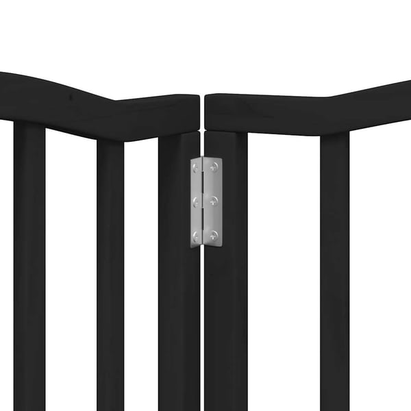 vidaXL hundelåge med dør 12 paneler 600 cm foldbar poppeltræ sort