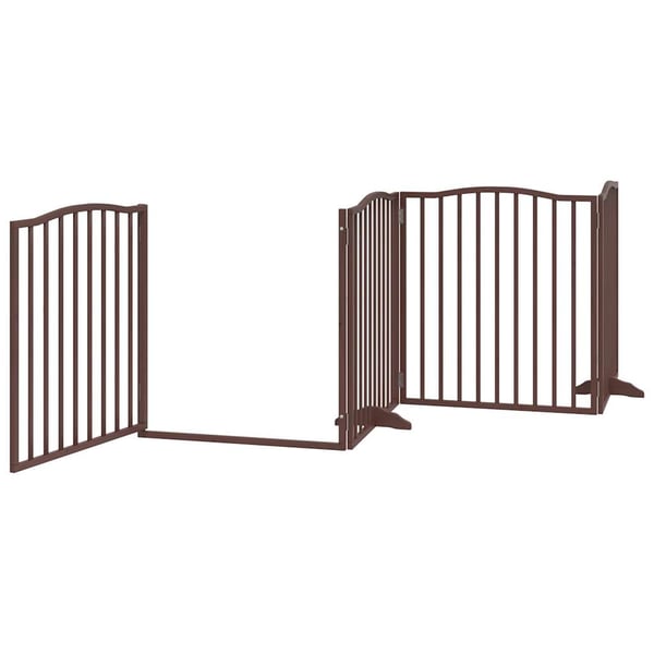 vidaXL Hundeport sammenleggbar 8 paneler brun 640 cm poppeltre