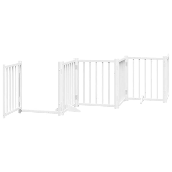 vidaXL Hundeport sammenleggbar 12 paneler hvit 600 cm poppeltre