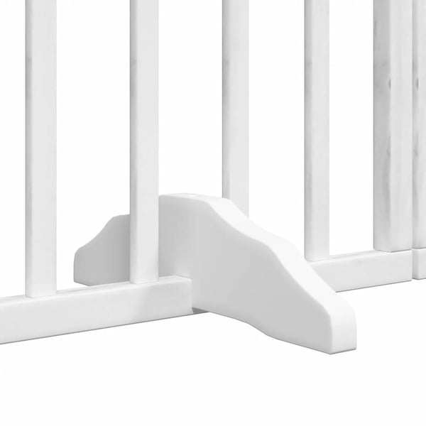 vidaXL hundelåge med dør 12 paneler 600 cm foldbar poppeltræ hvid