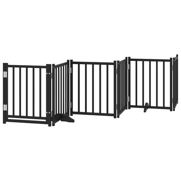 vidaXL Hundeport sammenleggbar 12 paneler svart 600 cm poppeltre