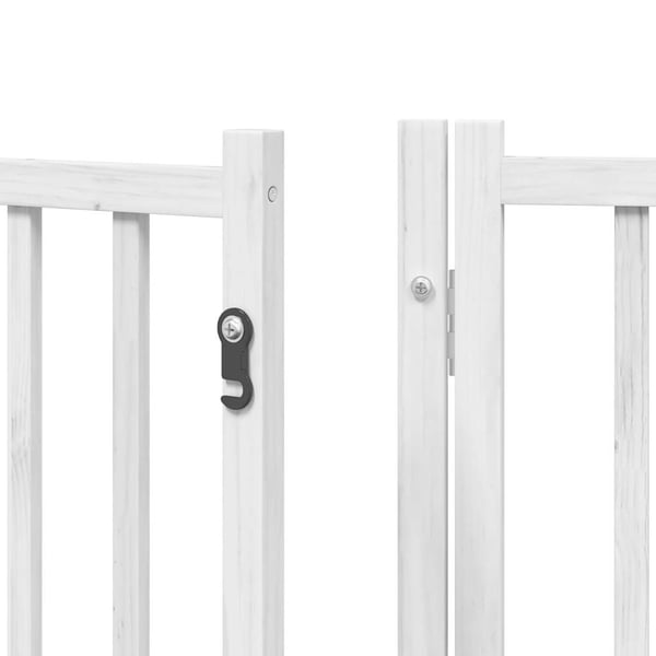 vidaXL hundelåge med dør 9 paneler 450 cm foldbar poppeltræ hvid