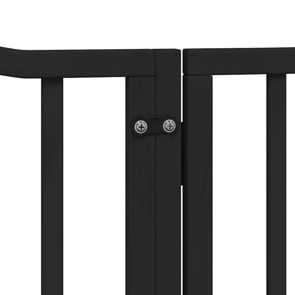 vidaXL Hundeport sammenleggbar 8 paneler svart 640 cm poppeltre