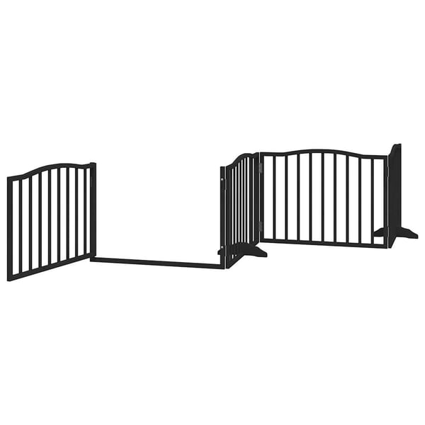 vidaXL Hundeport sammenleggbar 8 paneler svart 640 cm poppeltre