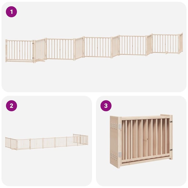 vidaXL Hundeport sammenleggbar 10 paneler 800 cm poppeltre