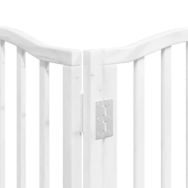 vidaXL hundelåge med dør 9 paneler 450 cm foldbar poppeltræ hvid