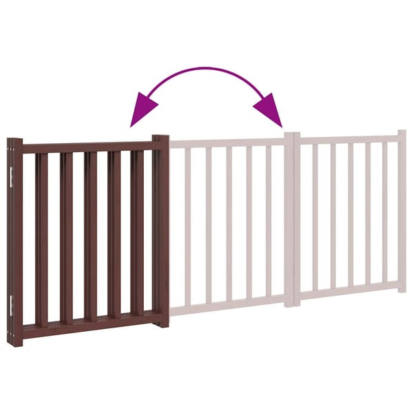 vidaXL Hundeport sammenleggbar 3 paneler brun eik 150 cm heltre gran