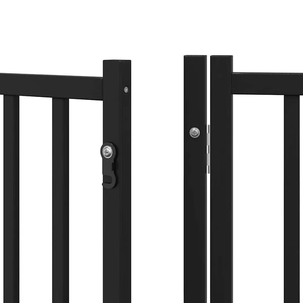 vidaXL Hundeport sammenleggbar 8 paneler svart 640 cm poppeltre