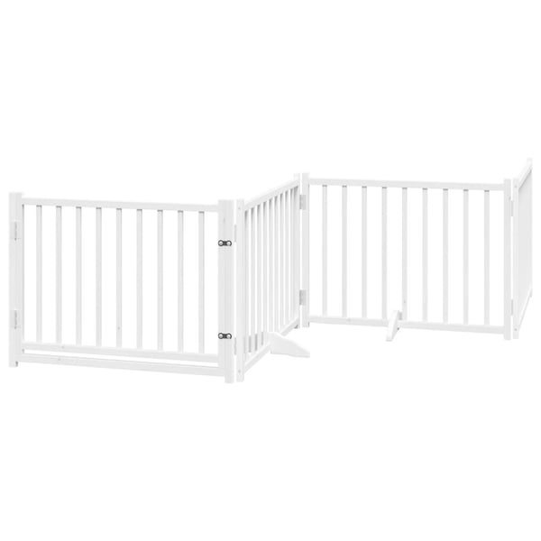 vidaXL Hundeport sammenleggbar 6 paneler hvit 480 cm poppeltre