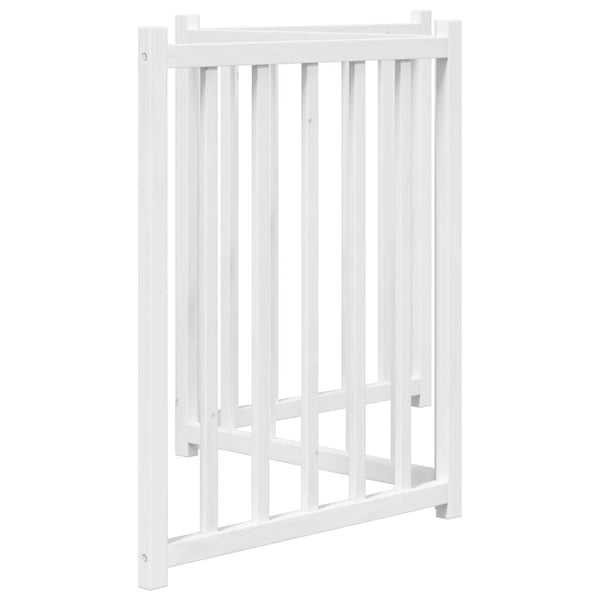 vidaXL Hundeport sammenleggbar 3 paneler hvit 150 cm heltre gran