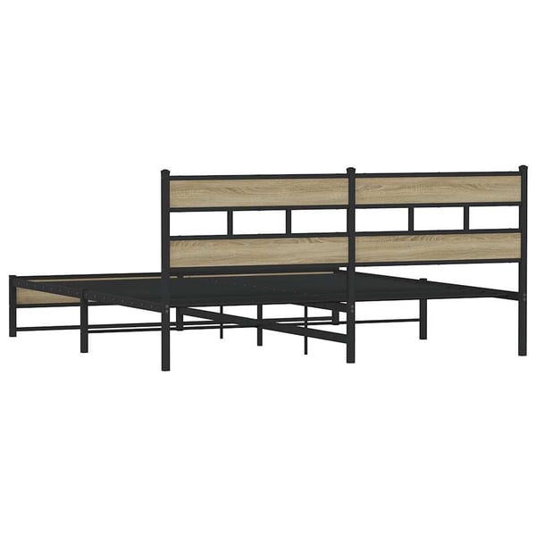vidaXL Sengeramme i metall uten madrass sonoma eik 193x203 cm