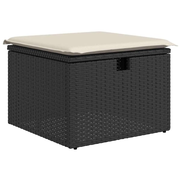 vidaXL sofasæt til haven 8 dele med hynder polyrattan akacietræ sort