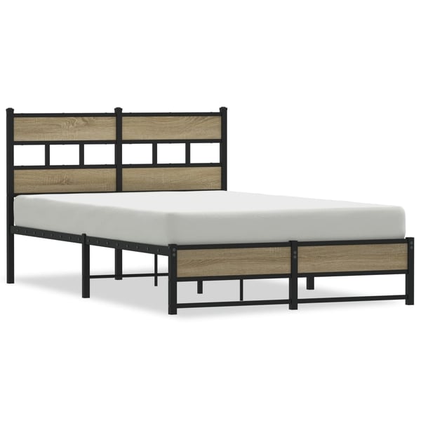 vidaXL Sengeramme i metall uten madrass sonoma eik 120x200 cm