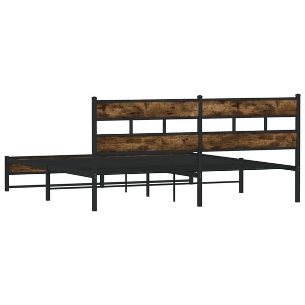 vidaXL Sengeramme i metall uten madrass røkt eik 183x213 cm