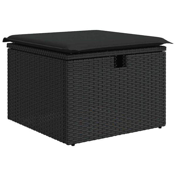 vidaXL sofasæt til haven 6 dele med hynder polyrattan akacietræ sort