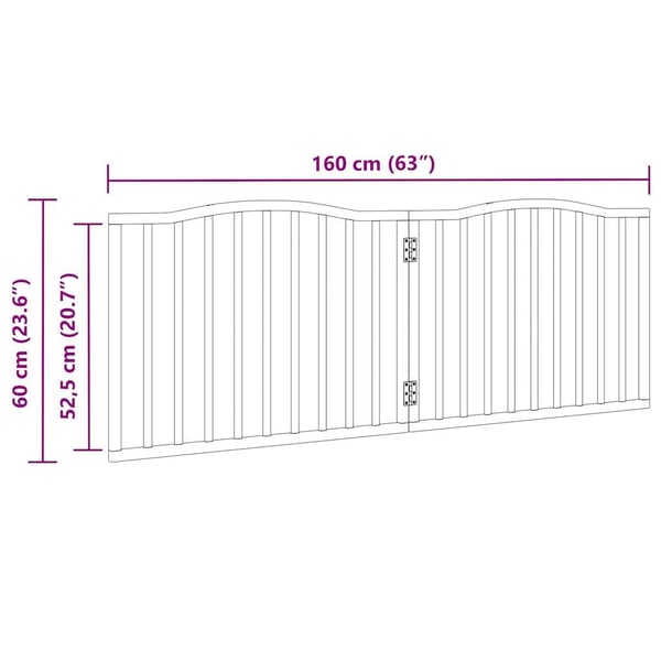 vidaXL hundelåge 2 paneler 150 cm foldbar poppeltræ sort