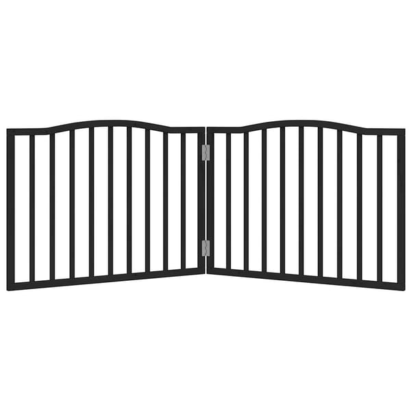 vidaXL hundelåge 2 paneler 150 cm foldbar poppeltræ sort