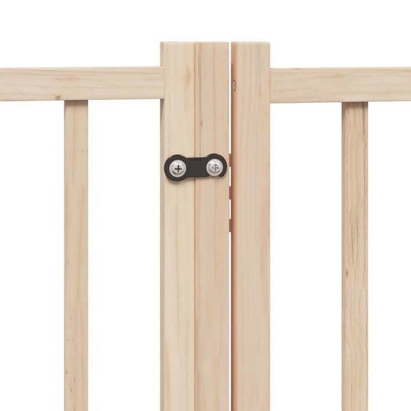 vidaXL Hundeport med dør sammenleggbar 4 paneler 320 cm heltre gran