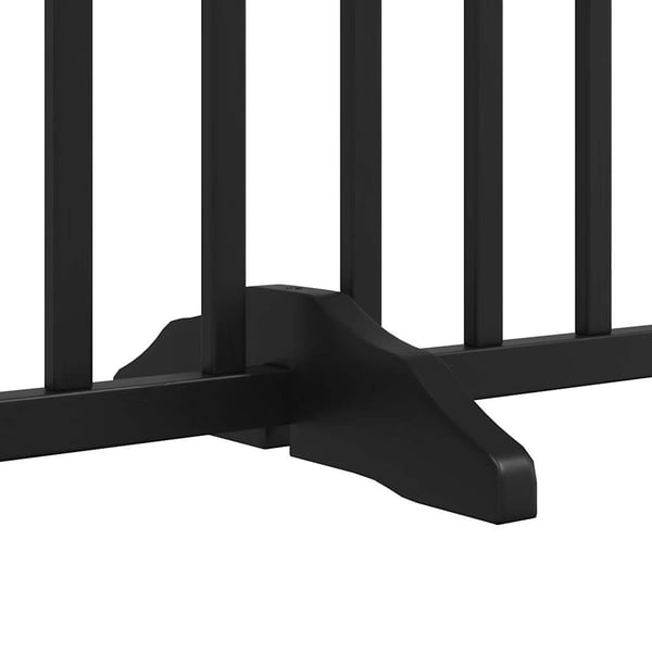 vidaXL Hundeport dør sammenleggbar 4 paneler svart 320 cm heltre gran
