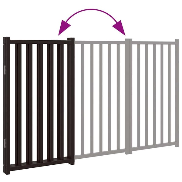 vidaXL Hundeport sammenleggbar 3 paneler svart 150 cm heltre gran