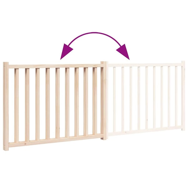 vidaXL Hundeport sammenleggbar 2 paneler 160 cm heltre gran