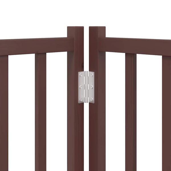 vidaXL Hundeport dør brettbar 4 paneler brun eik 320 cm heltre gran