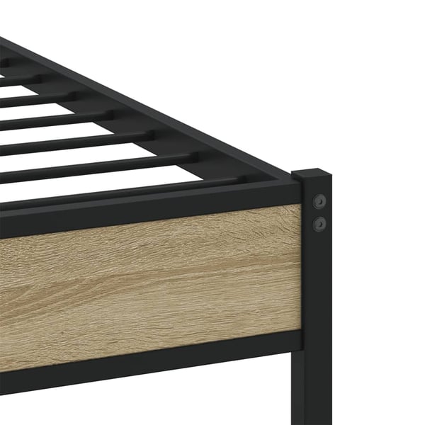 vidaXL Sengeramme i metall uten madrass sonoma eik 140x200 cm