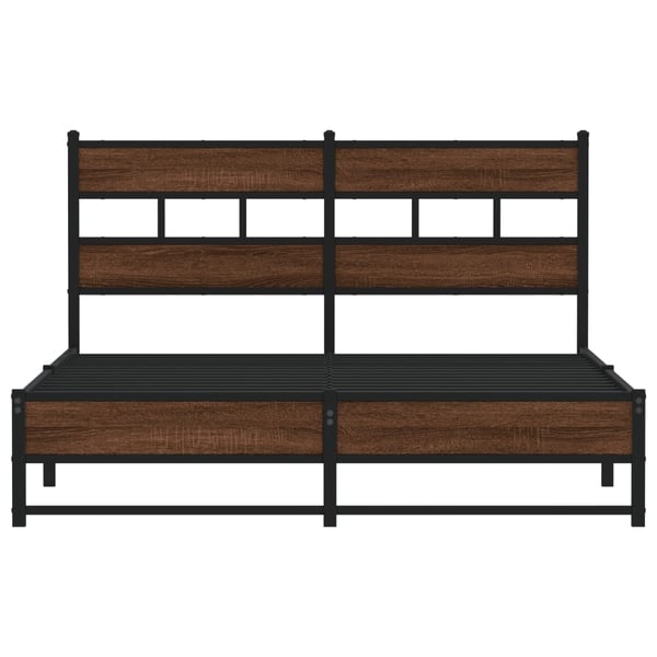vidaXL sengeramme 140x200 cm uden madras metal brun egetræsfarve