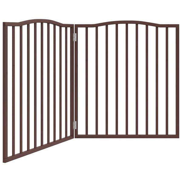 vidaXL hundelåge 2 paneler 160 cm foldbar poppeltræ brun egetræ