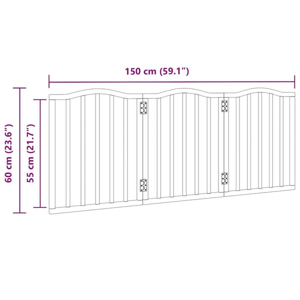 vidaXL hundelåge 3 paneler 150 cm poppeltræ