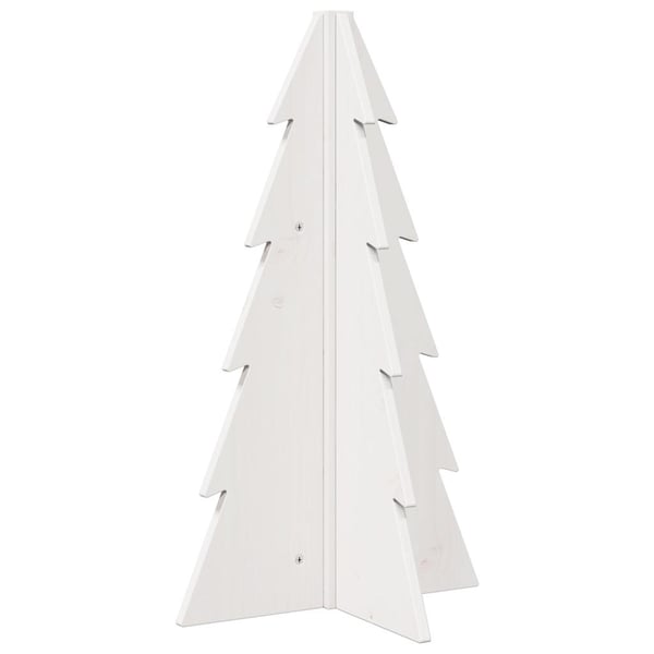 vidaXL Juletre av tre til pynt hvit 69,5 cm heltre furu