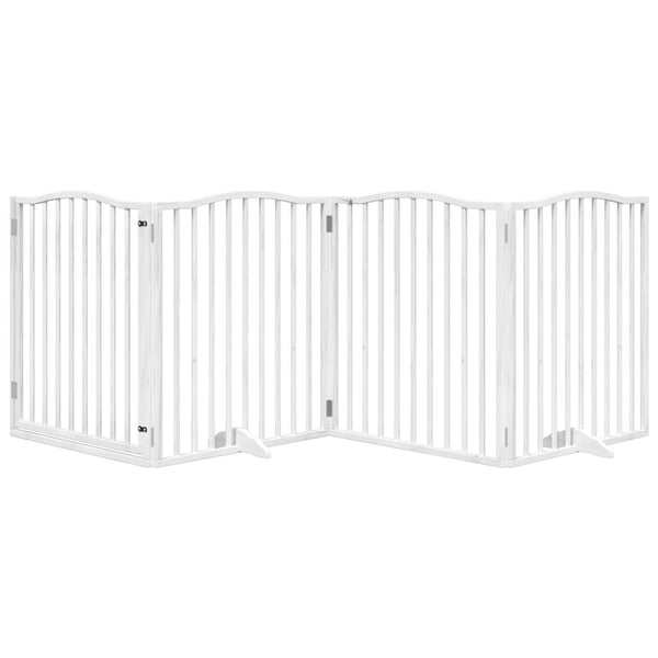 vidaXL Hundeport sammenleggbar 4 paneler hvit 320 cm poppeltre