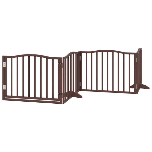 vidaXL Hundeport sammenleggbar 4 paneler brun eik 320 cm poppeltre