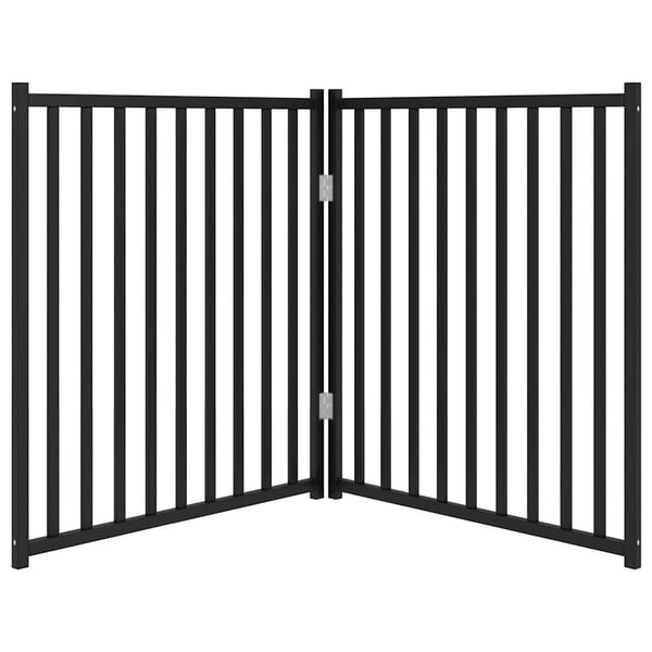 vidaXL Hundeport sammenleggbar 2 paneler svart 160 cm heltre gran