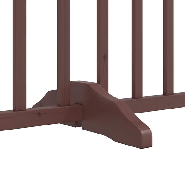 vidaXL Hundeport dør brettbar 4 paneler brun eik 320 cm heltre gran