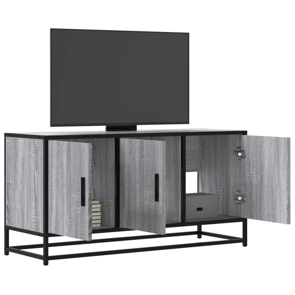 vidaXL TV-benk grå sonoma 100x35x50 cm konstruert tre og metall