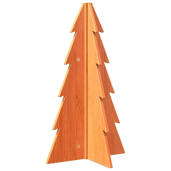vidaXL Juletre av tre til pynt voksbrun 69,5 cm heltre furu