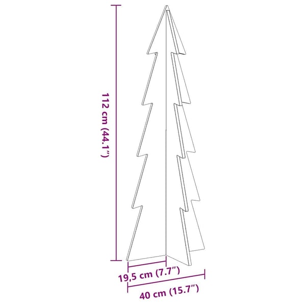 vidaXL dekorationstræ til jul 112 cm massivt fyrretræ gyldenbrun