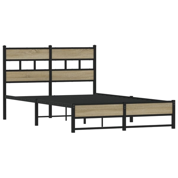 vidaXL Sengeramme i metall uten madrass sonoma eik 120x190 cm